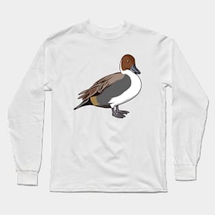 Drawing of Northern Pintail Long Sleeve T-Shirt